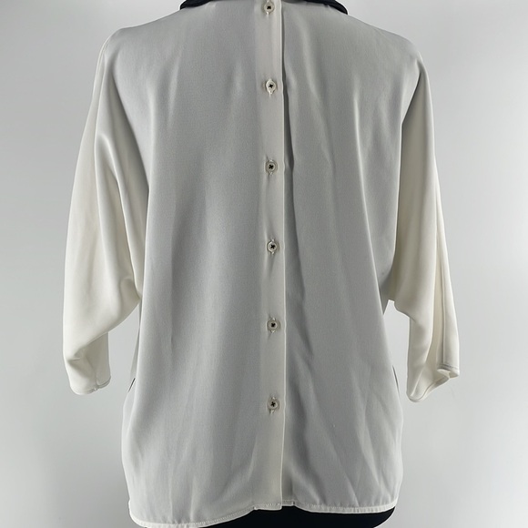 COP Copine blouse lace detail collared full button back academia preppy sz sm - Picture 10 of 10